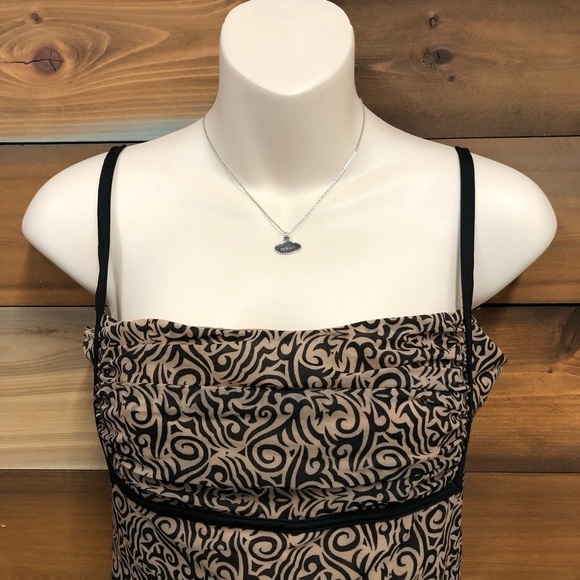 𝅺VINTAGE 90s bustier midi dress XS tattoo print mesh dress Fits XS Small - Picture 4 of 7